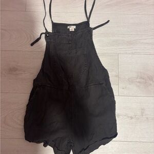 Billabong Black Women's Short Denim Overalls